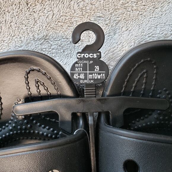 Crocs Sandals Mens 11 Black Classic Comfort Slides Summercore Coastalcore - Picture 4 of 7